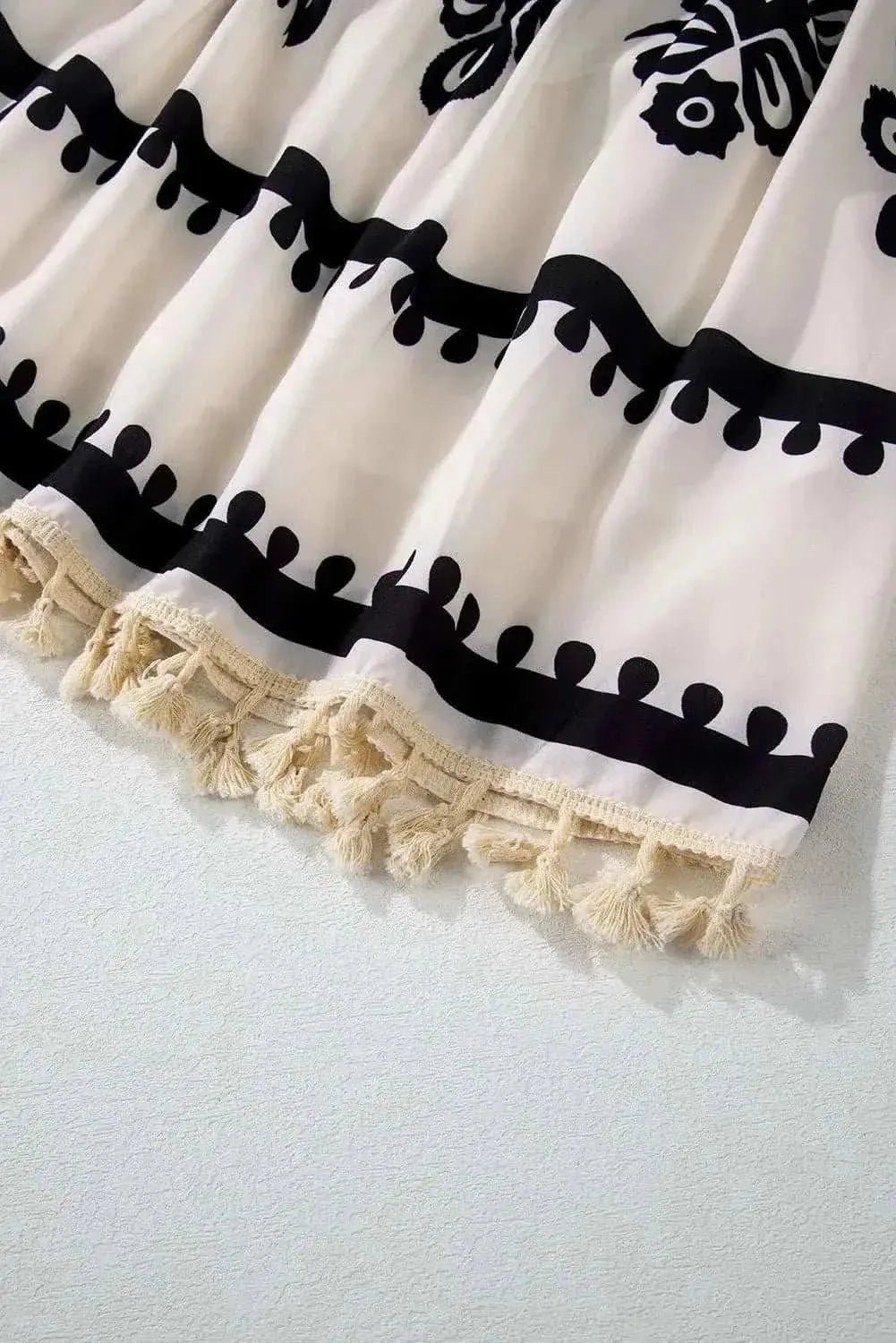 Bohemian tassel dress, 3/4 sleeve - Love Salve